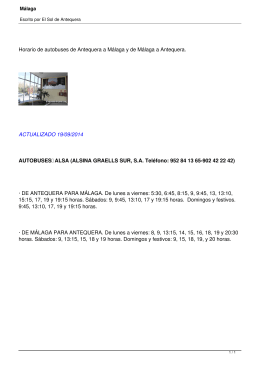 Horario de autobuses de Antequera a Málaga y de Málaga a