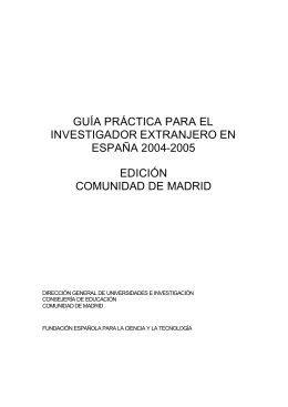 Guia práctica para el investigador extranjero en España