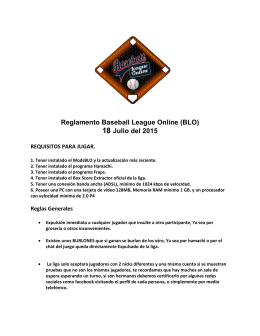 Reglamento Baseball League Online (BLO) 18 Julio del 2015