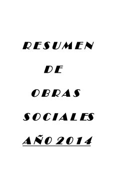 Resumen Obras Sociales 2014 - Colegio de Farmaceuticos de