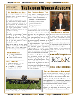 ROLM Newsletter Sept 2009 - Rucka, O`Boyle, Lombardo & McKenna