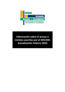 Información sobre el acceso a revistas suscritas por el SESCAM