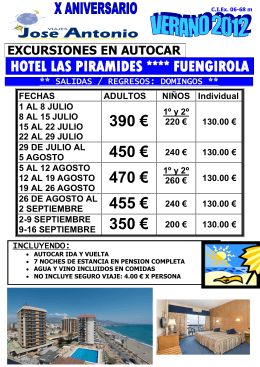 hotel las piramides **** fuengirola 390 € 450 € 240 € 470 € 455