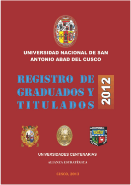 Graduados y Titulados 2012 - Universidad Nacional de San Antonio