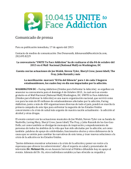 Comunicado de prensa - Unite to Face Addiction