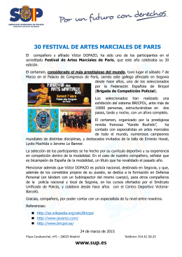 30 Festival del artes marciales de París. Con la participación de