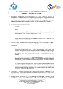 Reglamento licencias deportivas - Real Federación Española de