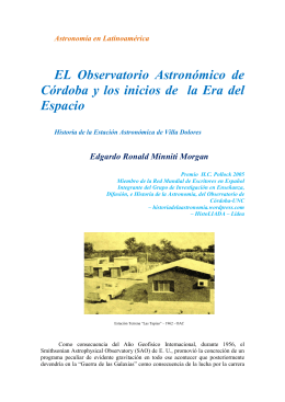 EL Observatorio Astronómico de Córdoba y los inicios de la Era del