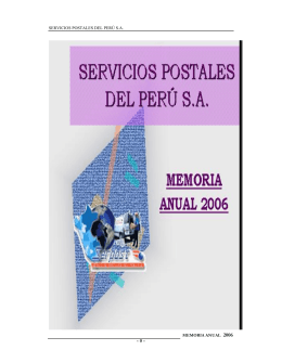 servicios postales del perú sa memoria anual 2006