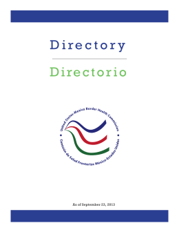 Directory Directorio - Mexico Border Health Commission