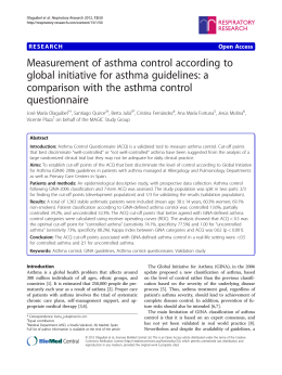 Measurement of asthma control according to global initiative for
