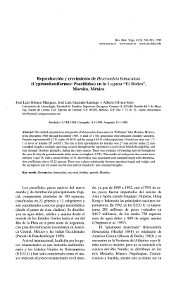 Reproducción y crecimiento de Heterandria bimaculata