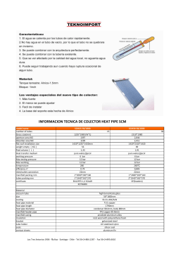 informacion tecnica de colector heat pipe scm
