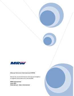 Manual de Calidad de Servicio Agencias MRW