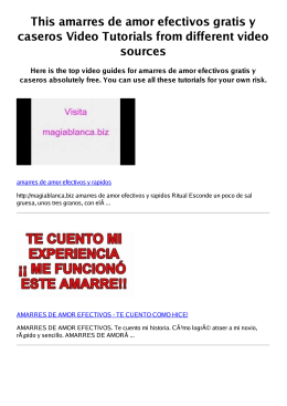 Z amarres de amor efectivos gratis y caseros PDF video