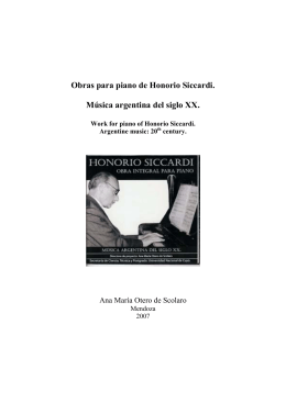 Obras para piano de Honorio Siccardi. Música argentina del siglo XX.