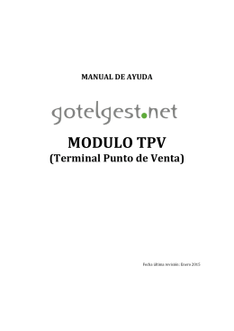Manual Software Gestión TPV (Terminal Punto de Venta) GotelGest