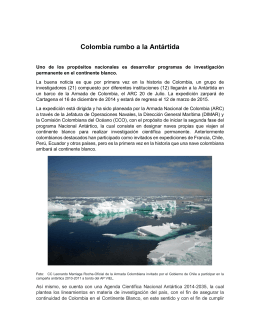 Colombia rumbo a la Antártida - Comisión Colombiana del Océano