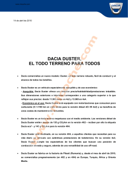 DACIA DUSTER, EL TODO TERRENO PARA TODOS