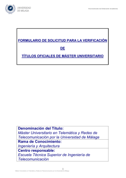 Máster Universitario en Telemática y Redes de Telecomunicación.