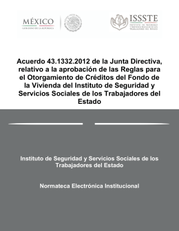 Acuerdo 43.1332.2012 de la Junta Directiva, relativo a