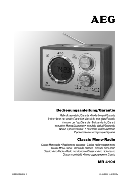 Classic Mono-Radio MR 4104 Bedienungsanleitung/Garantie