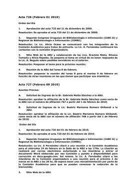 Resoluciones de la Comisión Directiva de la ABU 2010