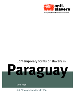 Contemporary Forms of Slavery in Paraguay - Anti