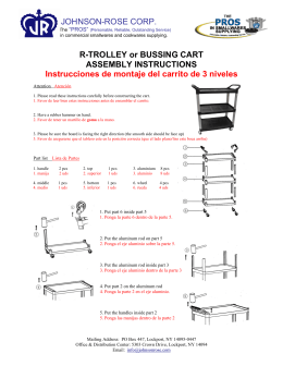 JOHNSON-ROSE CORP. R-TROLLEY or BUSSING CART