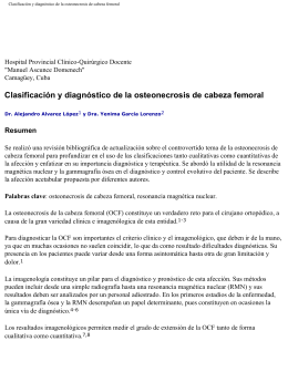 Clasificación y diagnóstico de la osteonecrosis de cabeza femoral