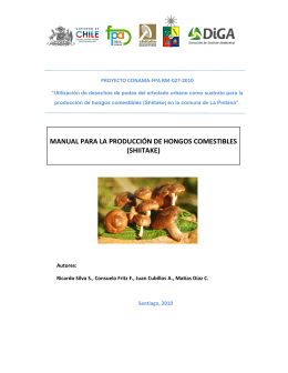 manual para la producción de hongos comestibles (shiitake)