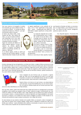 Boletín Nº 7/2015 Santuario Teresa de Los Andes Santuario Teresa