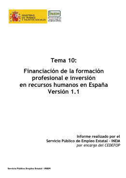 Tema 10: Financiación de la formación profesional e inversión en