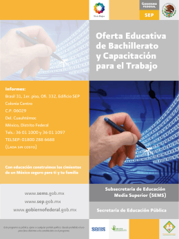Oferta Educativa de Bachillerato y Capacitación para el Trabajo