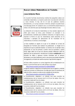 Buscar videos Matemáticos en Youtube. Jose Antonio Mora