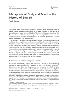 Metaphors of Body and Mind in the History of English