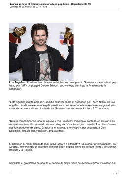 Juanes se lleva el Grammy al mejor álbum pop