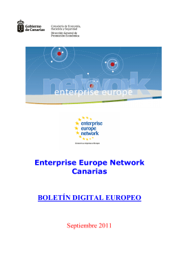 Boletín Digital Europeo EEN Canarias Nº8-2011