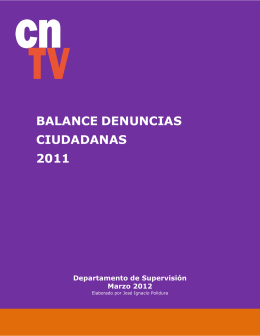 BALANCE DENUNCIAS CIUDADANAS 2011