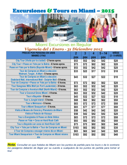 Excursiones & Tours en Miami – 2015