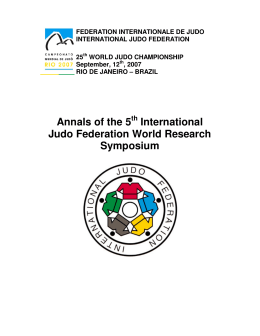 Annals of the 5 International Judo Federation World Research