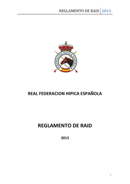 reglamento de raid 2013 - Real Federación Hípica Española