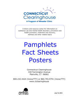 Pamphlet Directory 071012 - Connecticut Clearinghouse