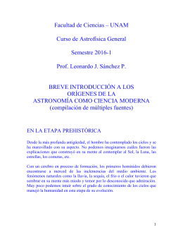Facultad de Ciencias – UNAM Curso de Astrofísica General