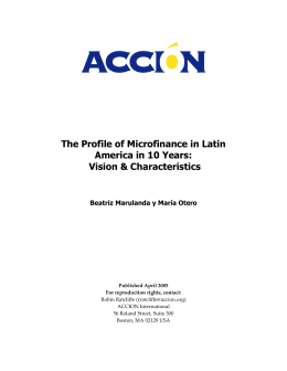 The Profile of Microfinance in Latin America in 10 Years