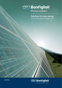 Solutions for solar energy Soluciones para energía solar