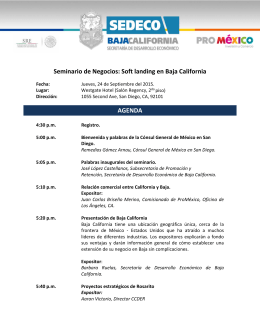Seminario de Negocios: Soft landing en Baja California AGENDA