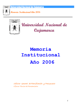 Memoria Institucional Año 2006 - Universidad Nacional de Cajamarca