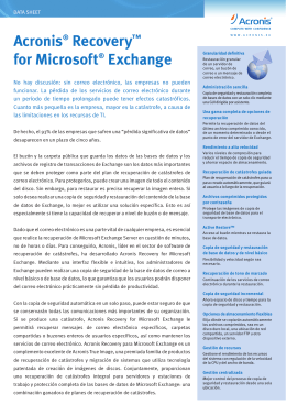Acronis® Recovery™ for Microsoft® Exchange