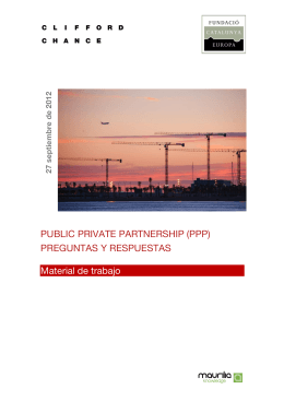 PUBLIC PRIVATE PARTNERSHIP (PPP)